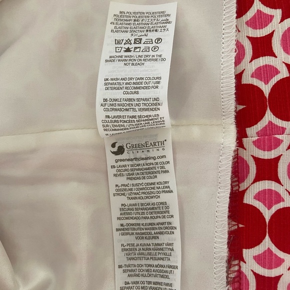 Boden Women’s Red Pink Geometric Pattern A Line Skirt Sz 14L office siren - Picture 6 of 6